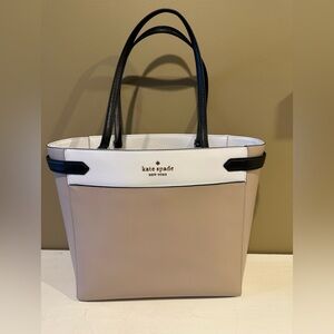 Kate Spade Staci Colorblock Laptop Tote Warm Beige Multi